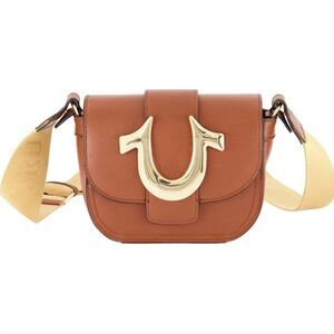 True Religion Mini Flap Crossbody Bag Color Cognac NWT